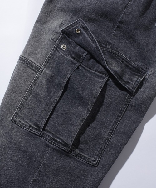 XLARGE(エクストララージ)の「STRETCH DENIM CARGO PANTS(デニムパンツ・メンズ・インディゴブルー/ブラック・32inch/34inch/30inch)」の6枚目の写真