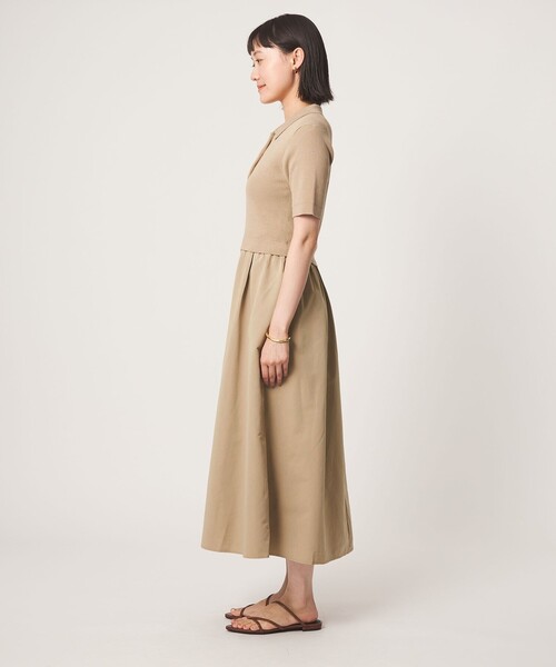 green label relaxing（グリーンレーベルリラクシング）の「エリツキ ドッキング ショートスリーブ ワンピース（ワンピース・レディース・ブラック/ベージュ・FREE）」の11枚目の写真