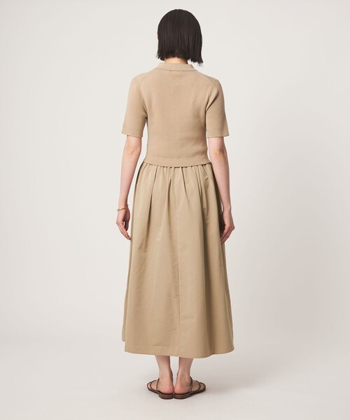 green label relaxing（グリーンレーベルリラクシング）の「エリツキ ドッキング ショートスリーブ ワンピース（ワンピース・レディース・ブラック/ベージュ・FREE）」の12枚目の写真