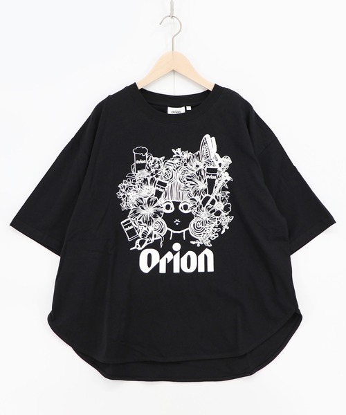 ScoLar(スカラー)の「462006:orion×ScoLar フラワーカーニバル柄Tシャツ(Tシャツ/カットソー・レディース・イエロー/ブラック・L/M)」の2枚目の写真