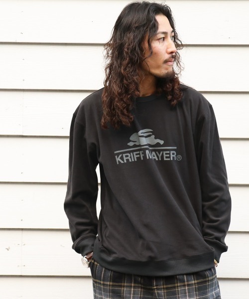 KRIFF MAYER（クリフメイヤー）の「もちのび -TOUGH & WARM-ロゴロンT（Tシャツ/カットソー・メンズ・グレー/ナチュラル/チャコール/カラフル/キャメル/ブルー・X-LARGE/MEDIUM/LARGE）」の3枚目の写真