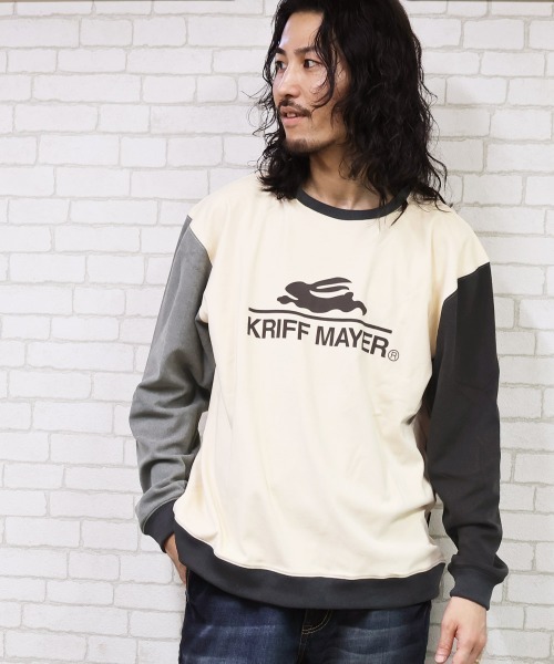 KRIFF MAYER（クリフメイヤー）の「もちのび -TOUGH & WARM-ロゴロンT（Tシャツ/カットソー・メンズ・グレー/ナチュラル/チャコール/カラフル/キャメル/ブルー・X-LARGE/MEDIUM/LARGE）」の13枚目の写真