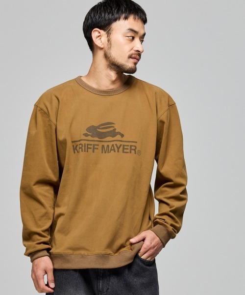 KRIFF MAYER（クリフメイヤー）の「もちのび -TOUGH & WARM-ロゴロンT（Tシャツ/カットソー・メンズ・グレー/ナチュラル/チャコール/カラフル/キャメル/ブルー・X-LARGE/MEDIUM/LARGE）」の8枚目の写真