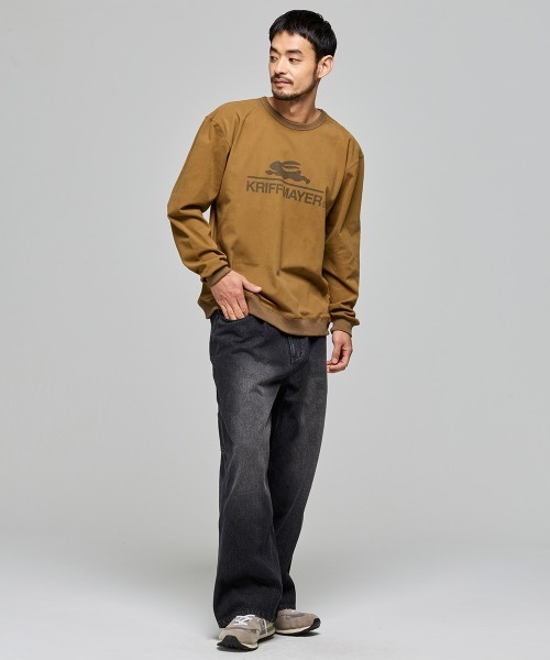 KRIFF MAYER（クリフメイヤー）の「もちのび -TOUGH & WARM-ロゴロンT（Tシャツ/カットソー・メンズ・グレー/ナチュラル/チャコール/カラフル/キャメル/ブルー・X-LARGE/MEDIUM/LARGE）」の9枚目の写真