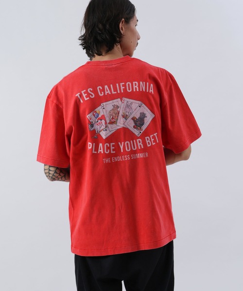 The Endless Summer(エンドレスサマー)の「【WEB / FLAG SHOP限定】TES VINTAGE VEGAS T-SHIRT / 半袖Tシャツ(Tシャツ/カットソー・メンズ・レッド/ネイビー/ブラック/ダークグリーン/ホワイト/チャコール/ベージュ・XX-LARGE/MEDIUM/X-LARGE/LARGE)」の7枚目の写真