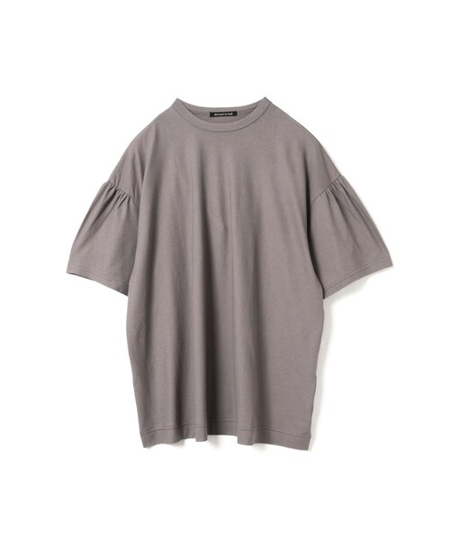 mizuiroind(ミズイロインド)の「mizuiro ind ギャザースリーブワイドTシャツ(Tシャツ/カットソー・レディース・オフホワイト/ベージュ/チャコールグレー/ネイビー/ブラック・FREE)」の4枚目の写真