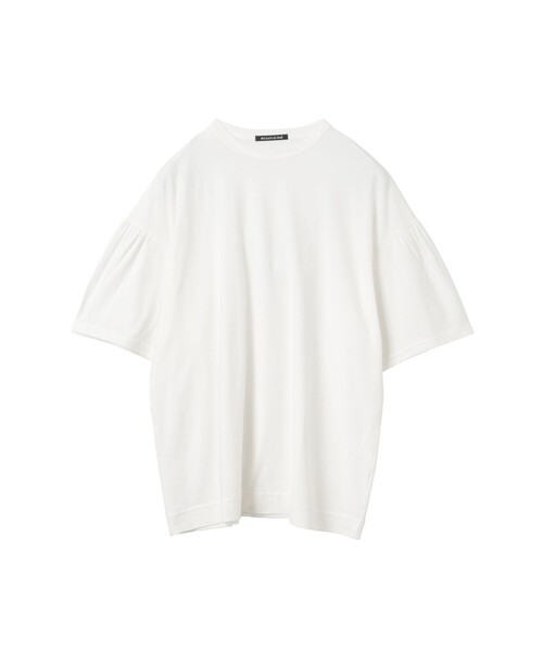 mizuiroind(ミズイロインド)の「mizuiro ind ギャザースリーブワイドTシャツ(Tシャツ/カットソー・レディース・オフホワイト/ベージュ/チャコールグレー/ネイビー/ブラック・FREE)」の1枚目の写真