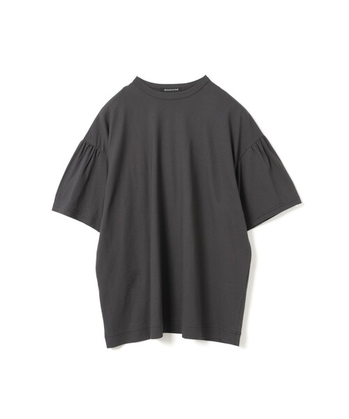 mizuiroind(ミズイロインド)の「mizuiro ind ギャザースリーブワイドTシャツ(Tシャツ/カットソー・レディース・オフホワイト/ベージュ/チャコールグレー/ネイビー/ブラック・FREE)」の3枚目の写真