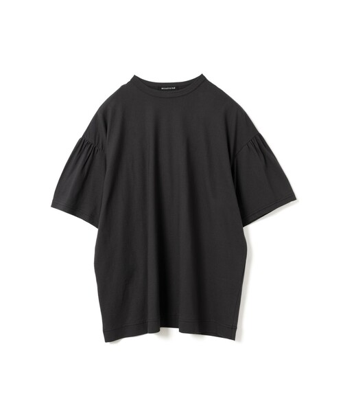 mizuiroind(ミズイロインド)の「mizuiro ind ギャザースリーブワイドTシャツ(Tシャツ/カットソー・レディース・オフホワイト/ベージュ/チャコールグレー/ネイビー/ブラック・FREE)」の6枚目の写真
