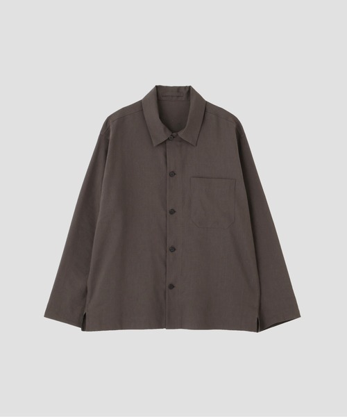 MARGARET HOWELL(マーガレットハウエル)の「LINEN WOOL SILK PLAINWEAVE(シャツ/ブラウス・メンズ・チャコール・SMALL/MEDIUM/LARGE)」の1枚目の写真