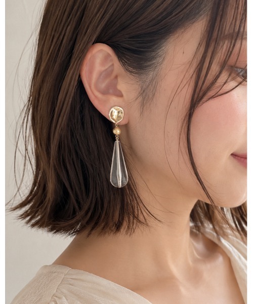 tone(トーン)の「【cocolani】クリアイヤリング(MA)(イヤリング・レディース・ゴールド系1/シルバー系2/シルバー/ゴールド系2/ゴールド系3/シルバー系3/シルバー系1/ゴールド・FREE)」の6枚目の写真