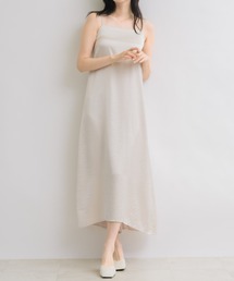 【体型カバーが叶うシルエット◎】ワッシャーサテンフレアキャミワンピース