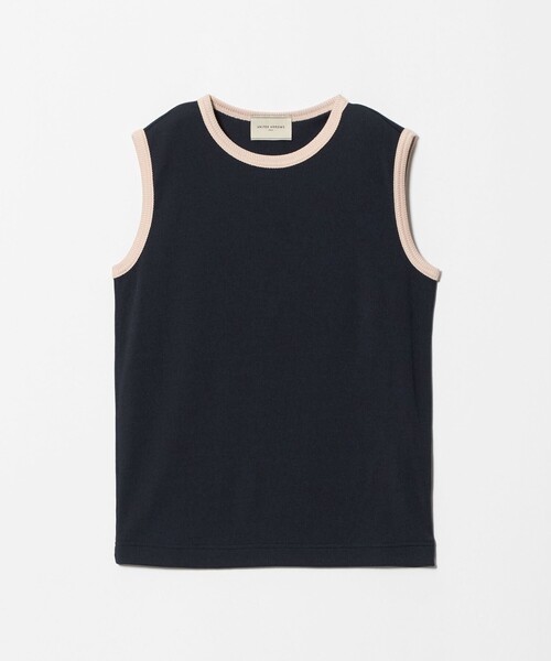 UNITED ARROWS(ユナイテッドアローズ)の「リブ バイカラーパイピング ノースリーブ Tシャツ(タンクトップ・レディース・ベージュ/ワイン/ネイビー/オフホワイト/ダークグレー・FREE)」の4枚目の写真