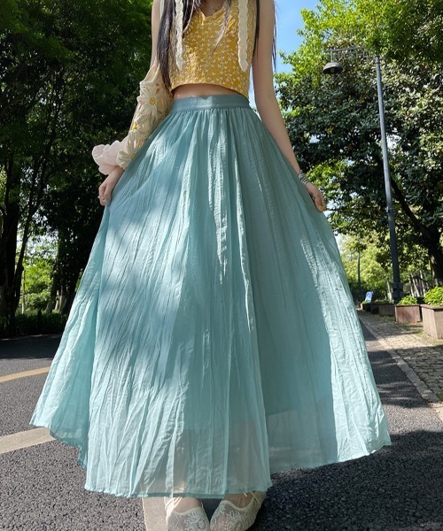 AMAJI(アマジ)の「リネン混 ギャザー アシンメトリー フレアスカート(スカート・レディース・ホワイト/ベージュ/ブラウン/ライトブルー・SMALL/MEDIUM/LARGE/X-LARGE)」の4枚目の写真