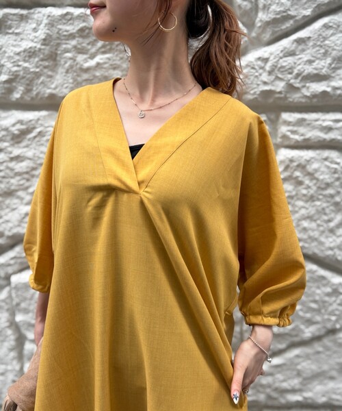 DESIGNWORKS(デザインワークス)の「【一部店舗限定】袖ボリュームリラックスワンピース(ワンピース・レディース・イエロー/ブラック/ベージュ・フリー)」の20枚目の写真