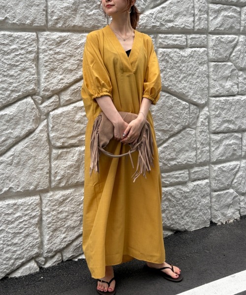 DESIGNWORKS(デザインワークス)の「【一部店舗限定】袖ボリュームリラックスワンピース(ワンピース・レディース・イエロー/ブラック/ベージュ・フリー)」の22枚目の写真