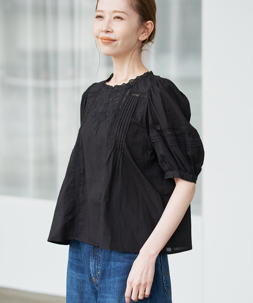SLOBE IENA(スローブイエナ)の「《WEB限定/追加》マニーレースブラウス(シャツ/ブラウス・レディース・ホワイト/ブラック・FREE)」の10枚目の写真