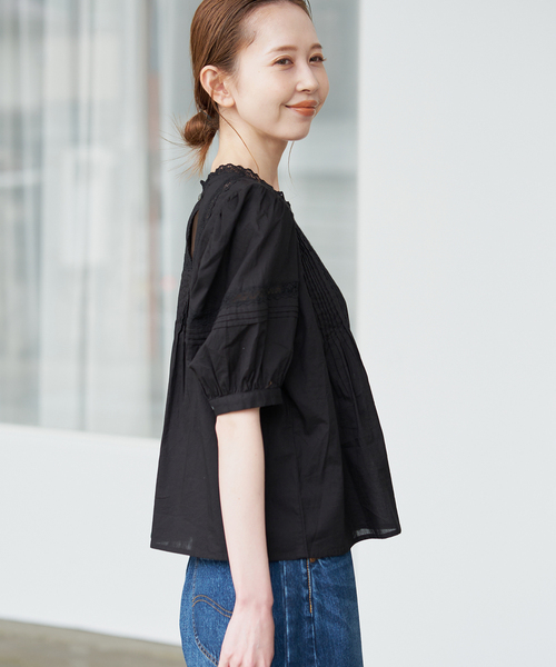 SLOBE IENA(スローブイエナ)の「《WEB限定/追加》マニーレースブラウス(シャツ/ブラウス・レディース・ホワイト/ブラック・FREE)」の11枚目の写真
