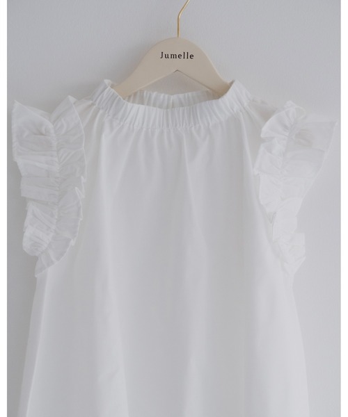 JUMELLE(ジュメロ)の「ブロードフリルブラウス(シャツ/ブラウス・レディース・ブルー/ホワイト・MEDIUM)」の5枚目の写真