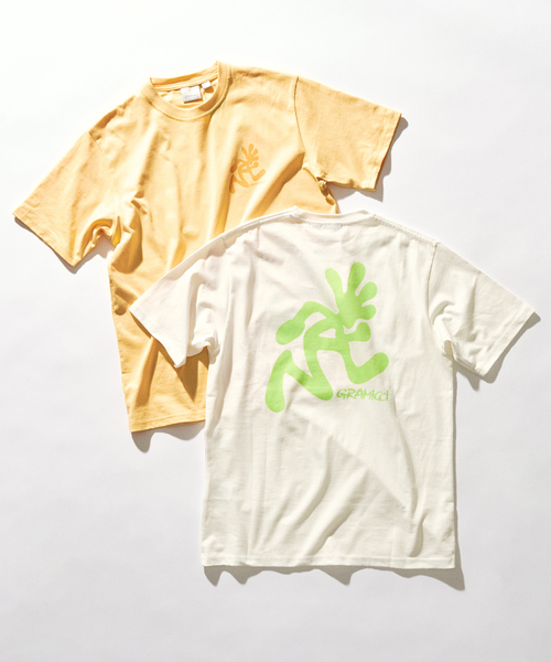 417 EDIFICE（フォーワンセブンエディフィス）の「Gramicci / グラミチ RUNNING MAN TEE（Tシャツ/カットソー・メンズ・ホワイト/オレンジ・LARGE/X-LARGE/MEDIUM）」の3枚目の写真