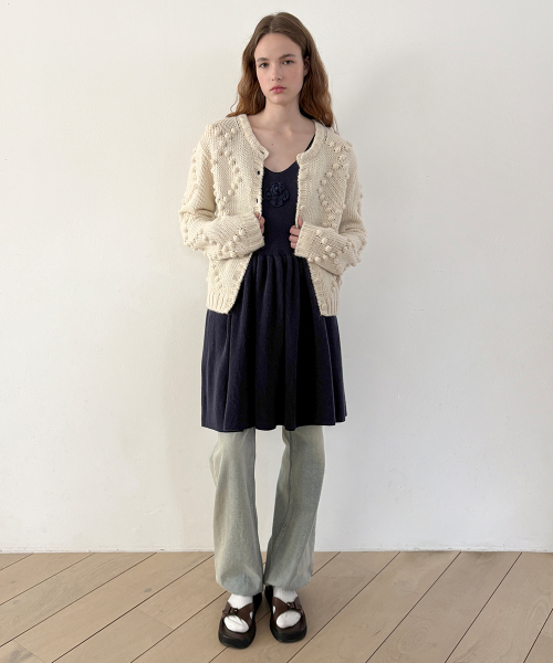 SINOON（シヌーン）の「SN Soft Argyle Cardigan (Ivory)（カーディガン/ボレロ・レディース・アイボリー・FREE）」の3枚目の写真