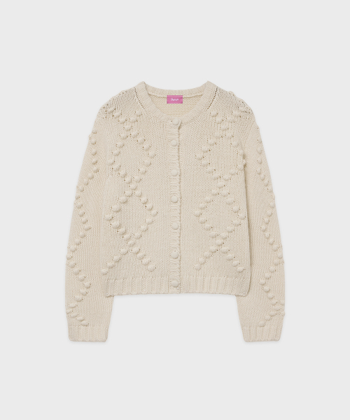SINOON（シヌーン）の「SN Soft Argyle Cardigan (Ivory)（カーディガン/ボレロ・レディース・アイボリー・FREE）」の4枚目の写真