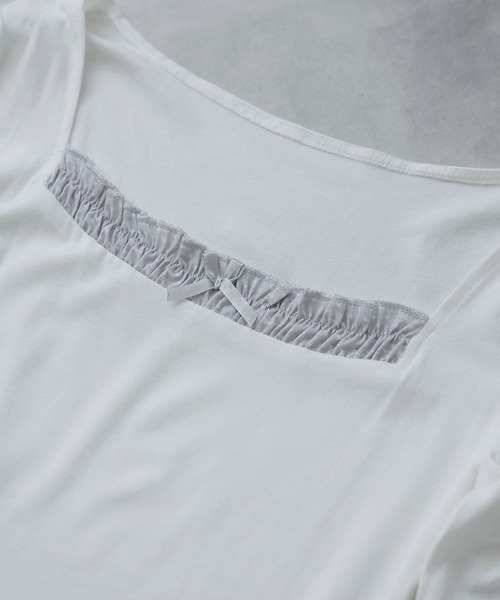 Ulysses(ユリシス)の「フェイクレイヤードスクエアネックカットソー(Tシャツ/カットソー・レディース・ホワイト/グレー・F)」の17枚目の写真