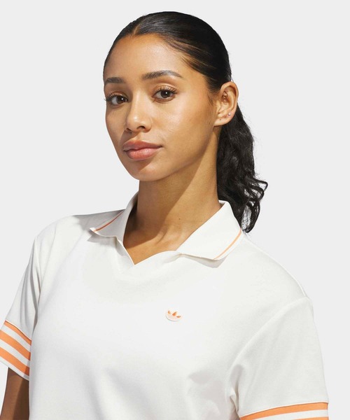 adidas(アディダス)の「オリジナルス スリーストライプス ポロシャツ【adidas Golf/アディダスゴルフ】(ポロシャツ・レディース・ホワイト系その他・LARGE/MEDIUM/SMALL/X-LARGE/X-SMALL)」の3枚目の写真