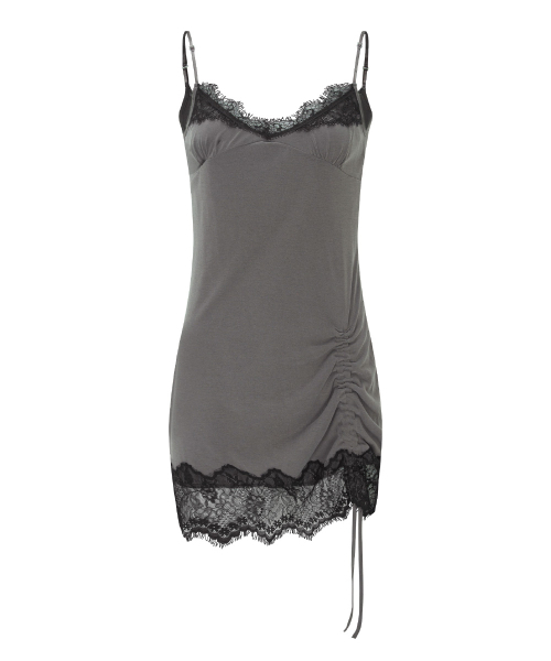 PLEASENOFOLLOW(プリーズノーフォロー)の「Pia Lace Slip Mini Dress (Vintage Grey)(ワンピース・レディース・その他・FREE)」の2枚目の写真