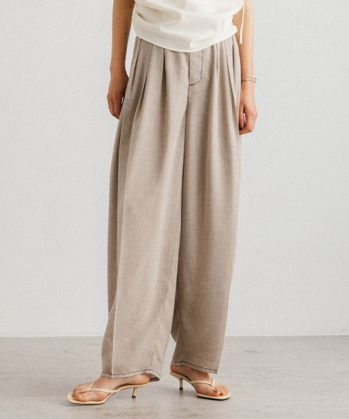 CREDONA(クレドナ)の「SHEER PANTS/シアーパンツ(その他パンツ・レディース・グレー/ベージュ・1/0)」の2枚目の写真