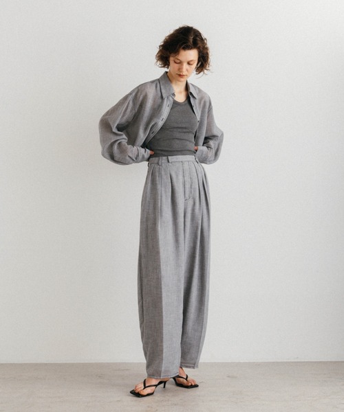 CREDONA(クレドナ)の「SHEER PANTS/シアーパンツ(その他パンツ・レディース・グレー/ベージュ・1/0)」の4枚目の写真