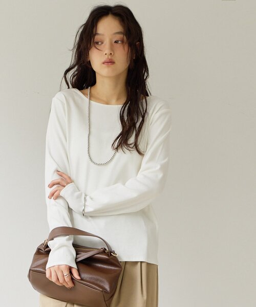DISCOAT(ディスコート)の「【Noka】前後2WAYリブプルオーバー《WEB限定》(Tシャツ/カットソー・レディース・オフホワイト/ブラック/ライトグレー/サックスブルー・FREE)」の21枚目の写真