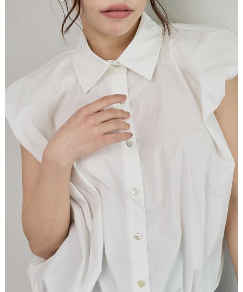 BIRTHDAY BASH(バースデイバッシュ)の「PUFFY NS SHIRT TOPS(パフNSシャツトップス)(シャツ/ブラウス・レディース・ミント/ホワイト・FREE)」の4枚目の写真