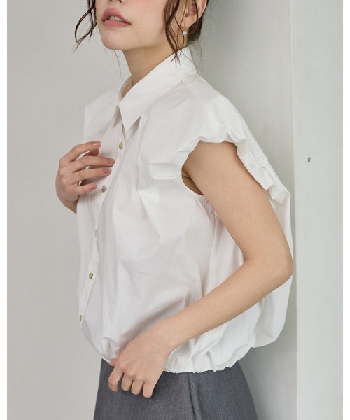 BIRTHDAY BASH(バースデイバッシュ)の「PUFFY NS SHIRT TOPS(パフNSシャツトップス)(シャツ/ブラウス・レディース・ミント/ホワイト・FREE)」の5枚目の写真