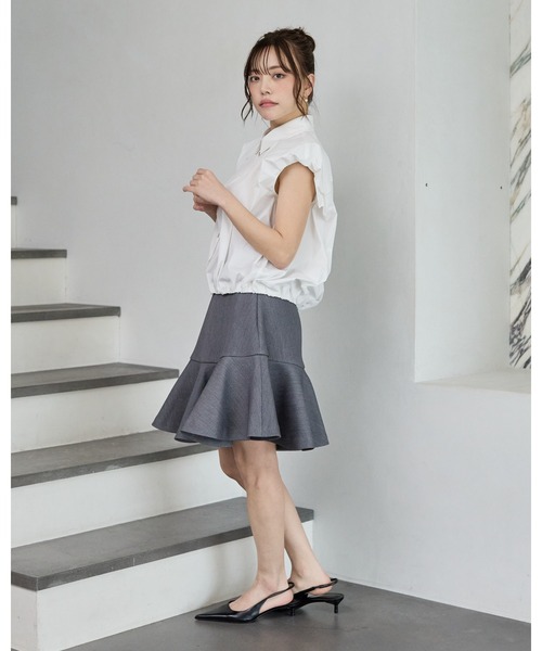 BIRTHDAY BASH(バースデイバッシュ)の「PUFFY NS SHIRT TOPS(パフNSシャツトップス)(シャツ/ブラウス・レディース・ミント/ホワイト・FREE)」の6枚目の写真