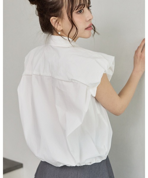 BIRTHDAY BASH(バースデイバッシュ)の「PUFFY NS SHIRT TOPS(パフNSシャツトップス)(シャツ/ブラウス・レディース・ミント/ホワイト・FREE)」の7枚目の写真