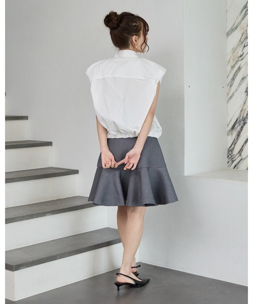 BIRTHDAY BASH(バースデイバッシュ)の「PUFFY NS SHIRT TOPS(パフNSシャツトップス)(シャツ/ブラウス・レディース・ミント/ホワイト・FREE)」の8枚目の写真