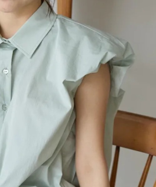 BIRTHDAY BASH(バースデイバッシュ)の「PUFFY NS SHIRT TOPS(パフNSシャツトップス)(シャツ/ブラウス・レディース・ミント/ホワイト・FREE)」の10枚目の写真