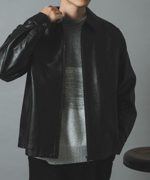 ITEMS URBANRESEARCH(アイテムズ アーバンリサーチ)の「ポイントカラーF.L. Zip Upジャケット(ライダースジャケット・メンズ・ブラウン/ブラック・LARGE/MEDIUM)」の4枚目の写真