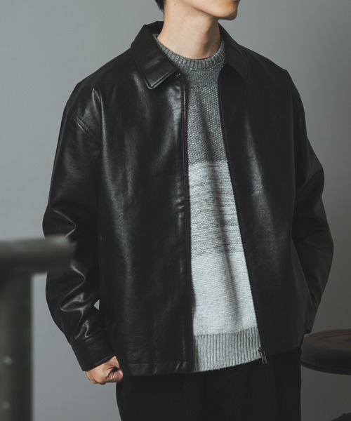 ITEMS URBANRESEARCH(アイテムズ アーバンリサーチ)の「ポイントカラーF.L. Zip Upジャケット(ライダースジャケット・メンズ・ブラウン/ブラック・LARGE/MEDIUM)」の6枚目の写真