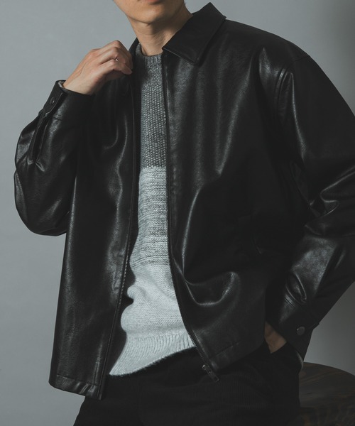 ITEMS URBANRESEARCH(アイテムズ アーバンリサーチ)の「ポイントカラーF.L. Zip Upジャケット(ライダースジャケット・メンズ・ブラウン/ブラック・LARGE/MEDIUM)」の10枚目の写真