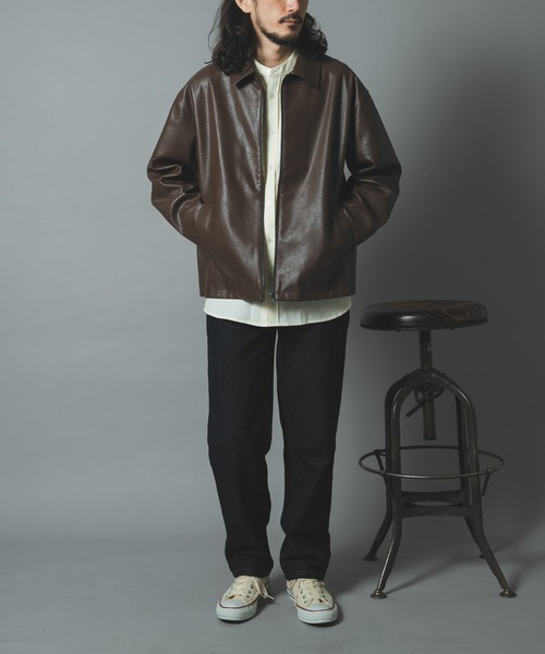ITEMS URBANRESEARCH(アイテムズ アーバンリサーチ)の「ポイントカラーF.L. Zip Upジャケット(ライダースジャケット・メンズ・ブラウン/ブラック・LARGE/MEDIUM)」の17枚目の写真