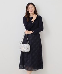 【手洗い可／日本製】ニットドッキングフレアワンピース
