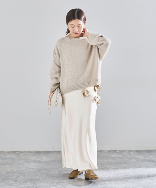 IENA（イエナ）の「《追加18》ダブルサテンスカート（スカート・レディース・ホワイト系その他/ブラック・38/40/36/34）」の7枚目の写真
