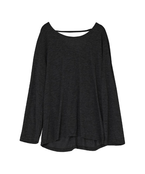 Re:EDIT(リエディ)の「バックオープンツイストシアートップス(Tシャツ/カットソー・レディース・ホワイト/ブラック/グレー/ブラック×ホワイト・FREE)」の17枚目の写真