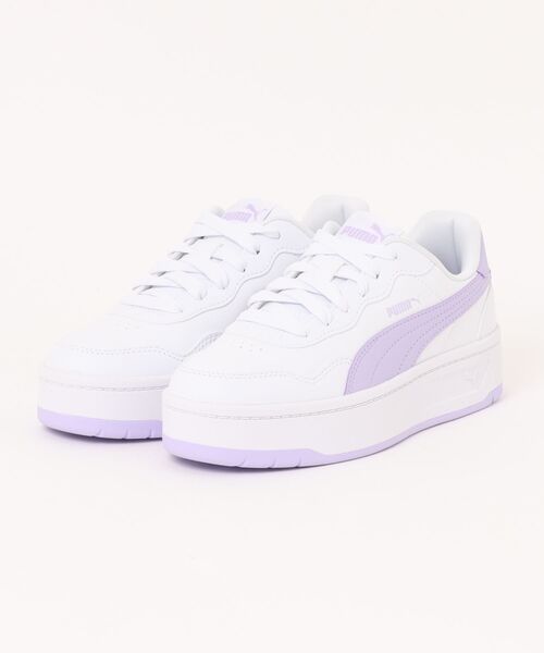 PUMA(プーマ)の「PUMA プーマ COURT LALLY SKYE レディース厚底スニーカー(コートラリースカイ) 400368 18 プーマホワイト/ライトラベンダー(スニーカー・レディース・ホワイト系その他・23.0cm/23.5cm/24.0cm/24.5cm/25.0cm)」の1枚目の写真