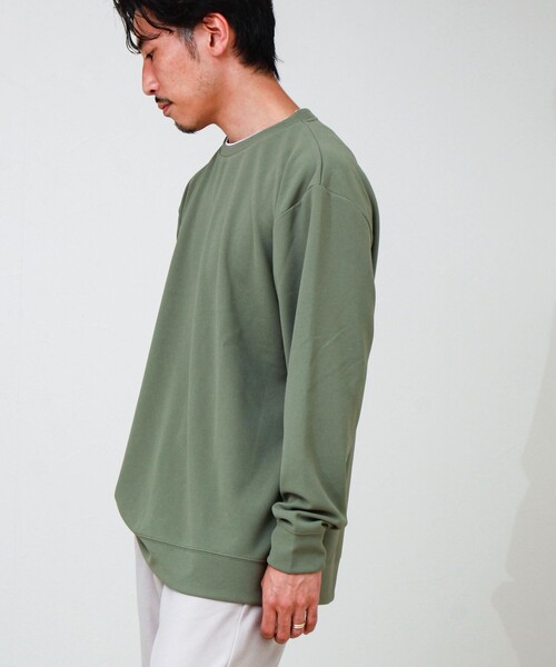 GLOSTER(グロスター)の「【1枚で完結】カルゼジョーゼットフェイクレイヤーロングスリーブT ロンT(Tシャツ/カットソー・メンズ・ベージュ/ブラック/オリーブ・S/M/L)」の21枚目の写真