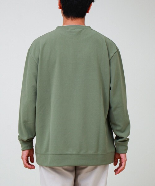 GLOSTER(グロスター)の「【1枚で完結】カルゼジョーゼットフェイクレイヤーロングスリーブT ロンT(Tシャツ/カットソー・メンズ・ベージュ/ブラック/オリーブ・S/M/L)」の22枚目の写真