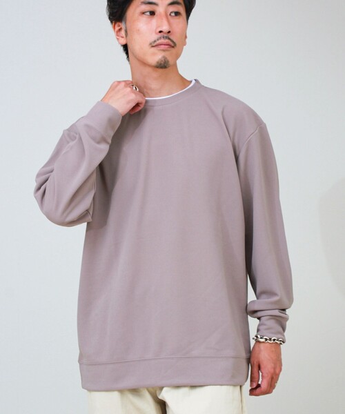 GLOSTER(グロスター)の「【1枚で完結】カルゼジョーゼットフェイクレイヤーロングスリーブT ロンT(Tシャツ/カットソー・メンズ・ベージュ/ブラック/オリーブ・S/M/L)」の9枚目の写真