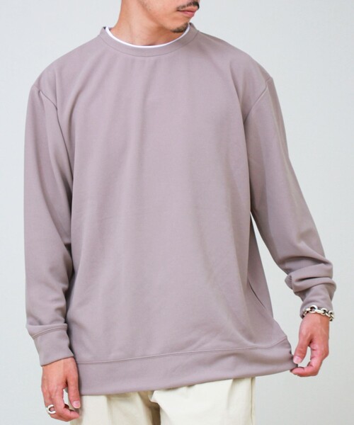 GLOSTER(グロスター)の「【1枚で完結】カルゼジョーゼットフェイクレイヤーロングスリーブT ロンT(Tシャツ/カットソー・メンズ・ベージュ/ブラック/オリーブ・S/M/L)」の10枚目の写真